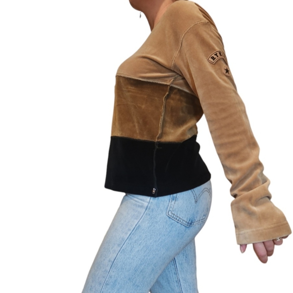 Vintage Sonia Rykiel Paris Womens Velour Sweater Colorblock Pattern Size Medium